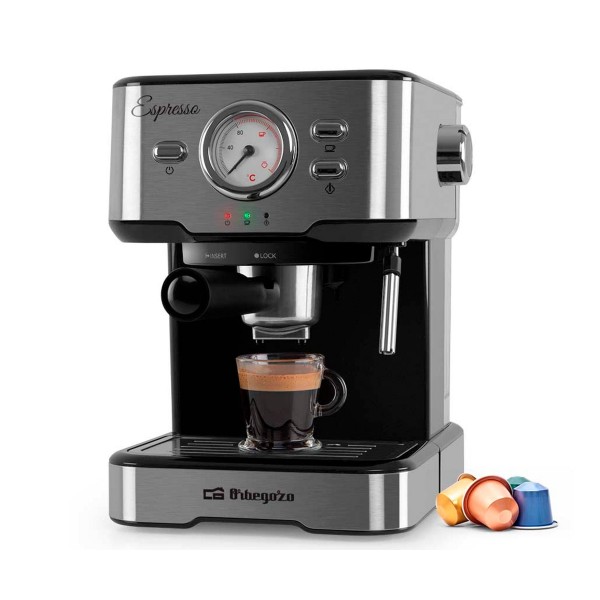 Orbegozo ex 5500 cafetera eléctrica a presión 1100w 20 bar, cápsullas  nespreso, panel de control táctil - pietronova.com